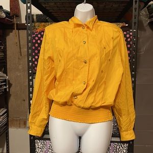 Vintage Laura & Jayne Gold Sheer Long Sleeve Blouse